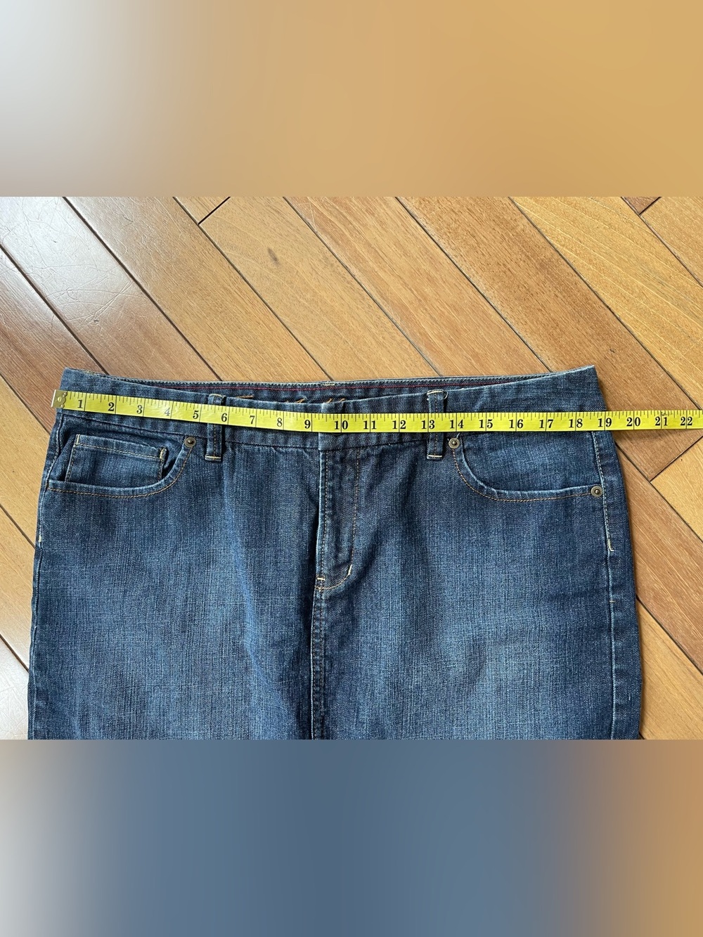 Tommy Hilfiger Dark Wash Denim Mini Skirt Sz16 Stretch Jean Skirt Classic Casual - Picture 5 of 9